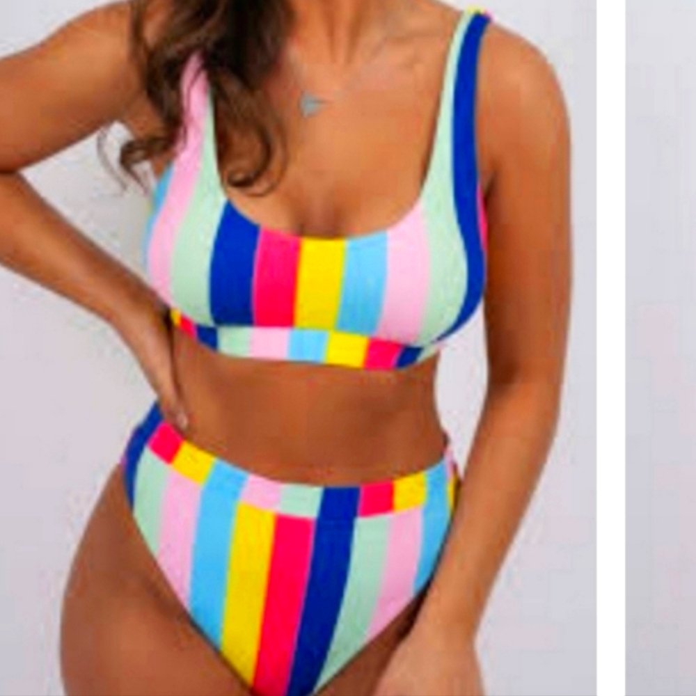 NEW COLORFUL STRIPED BIKINI size XL